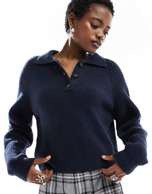 Polo collar sweater women's hotsell