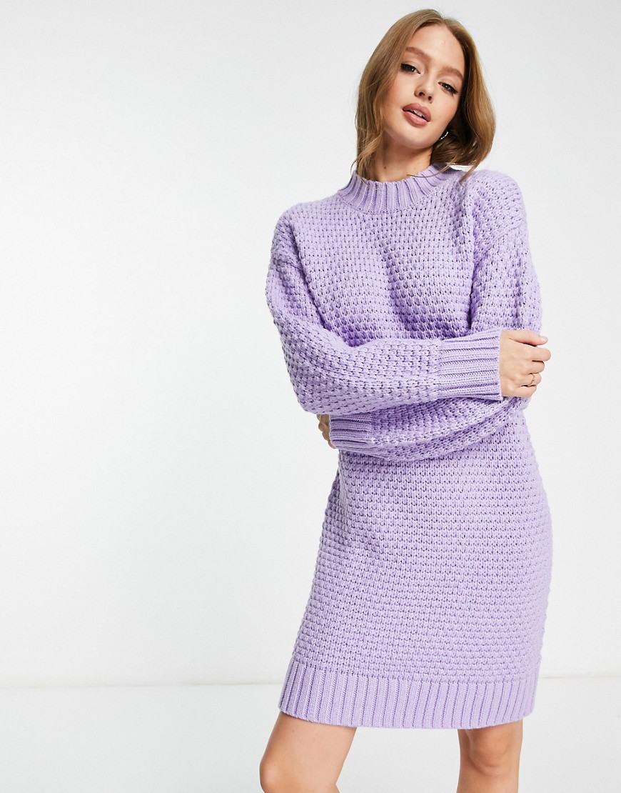 Monki knit sweater dress in purple