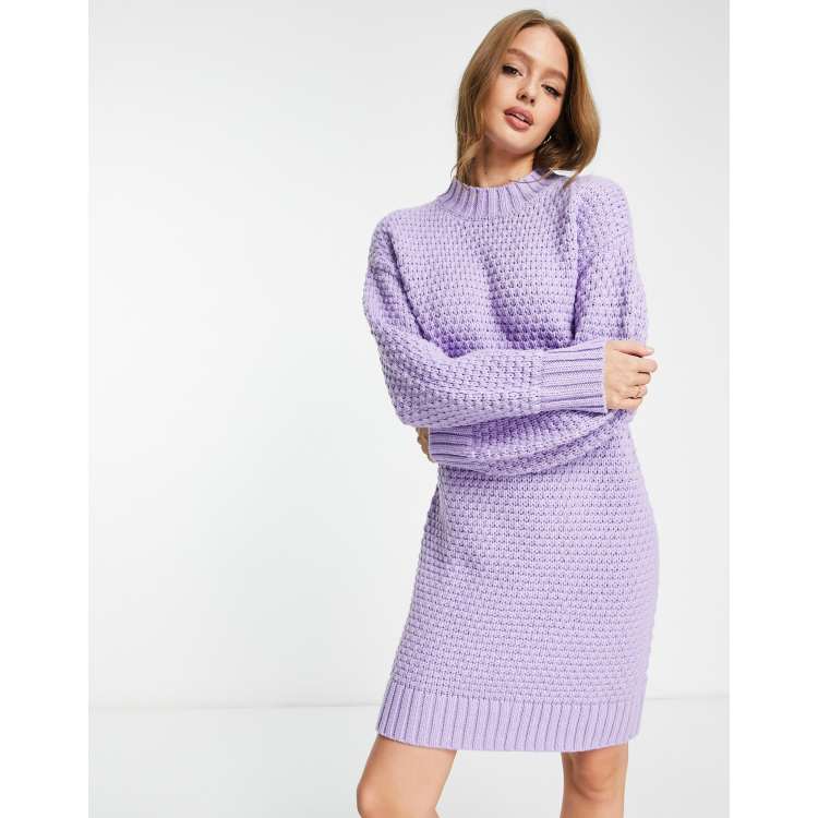 Monki knit sweater dress in purple ASOS