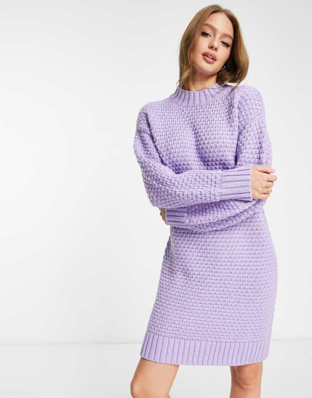 Monki knit sweater dress in purple