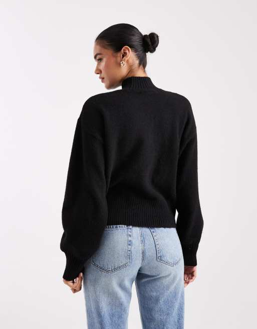 Monki knit turtleneck sweater in black, 2 of 4