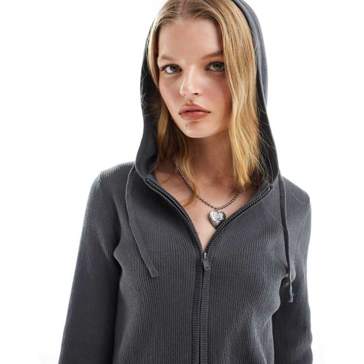 【mnem】Mulry Knit Hood Zip-Up Set 205895826-1-darkgreymelange?$