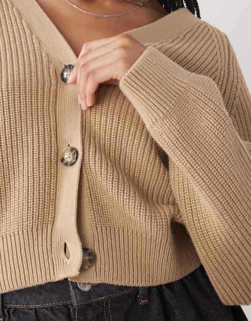 Monki knitted cardigan in oatmeal, 4 of 4