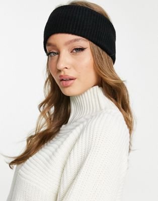 Monki knitted headband in black