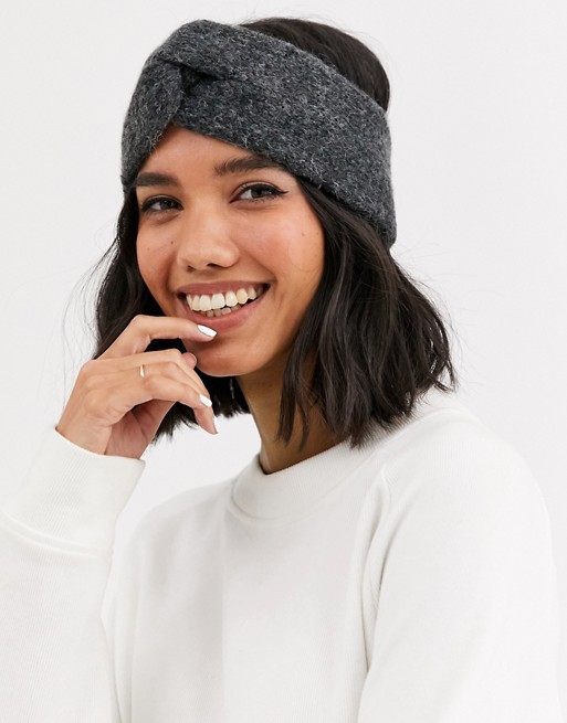 Monki knitted headband in grey