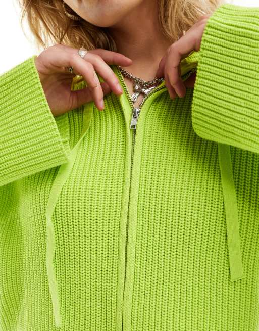 Lime green zip up hoodie on sale