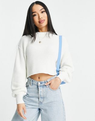 Monki knitted sweater in off white