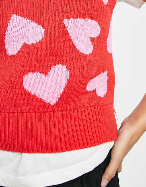 H&m red heart on sale sweater