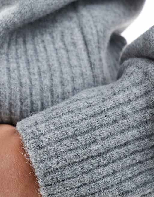 Monki knitted turtleneck sweater in gray melange | ASOS Monki knitted turtleneck sweater in gray melange | ASOS