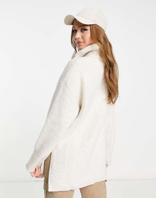 monki knitted zip front sweater