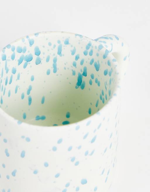 Monki – Krämvit mugg med blått färgstänk, 4 av 4