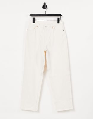 Monki - Kyo - Baumwoll-Jeans in gebrochenem Weiß mit weitem Schnitt - CREAM