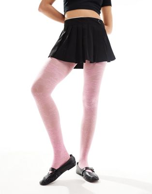lace tights in pink