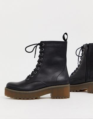 Monki Lace up Boots in Black | ASOS