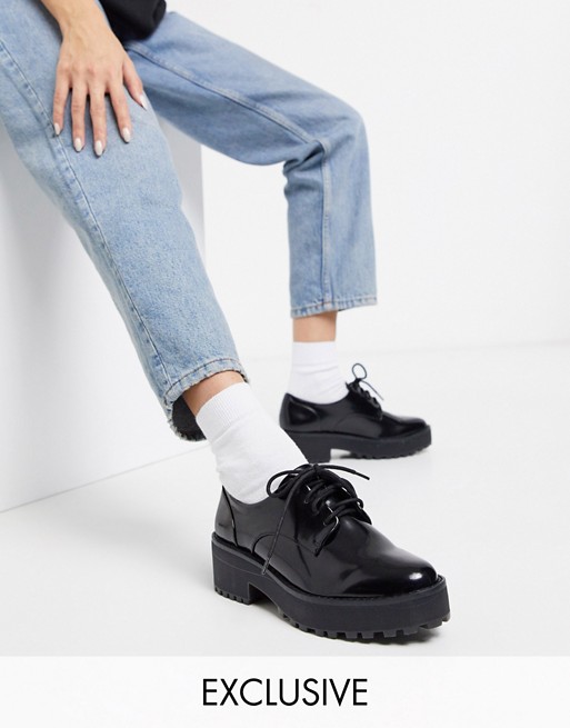 Monki lace up shoes in black