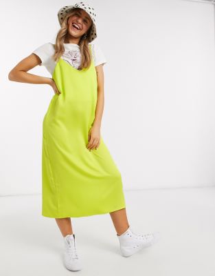 satin lime green dress