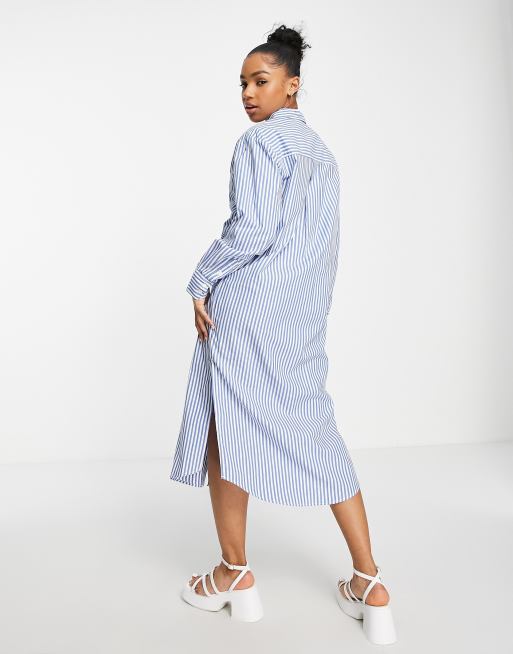 Monki – Langarm-Midikleid mit blauem Streifen, 2 von 4