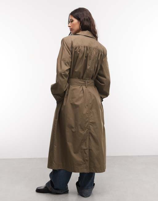 Monki langer Trenchcoat in Braun, 4 von 4