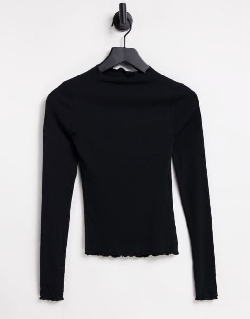 Monki - Langærmet top i sort