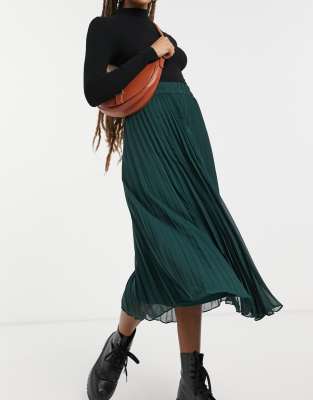 monki green midi skirt