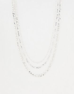 Monki layering chain necklace in silver