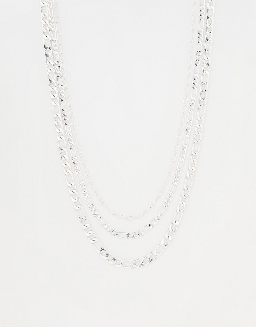 Monki layering chain necklace in silver
