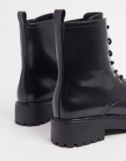 monki lace up boots in black