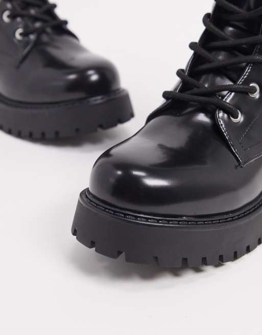 monki lace up boots in black