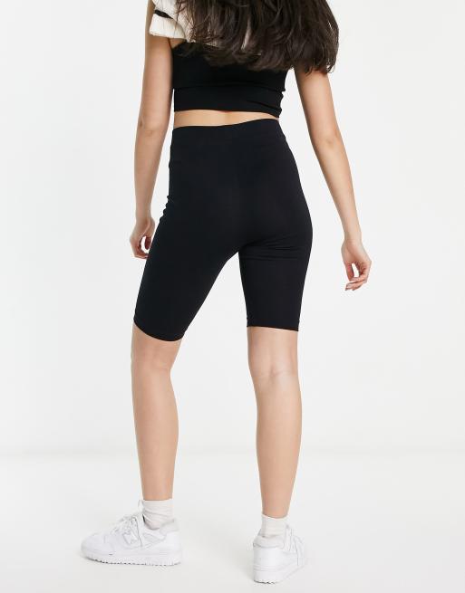 ASOS DESIGN Hourglass 2 pack basic legging shorts in black