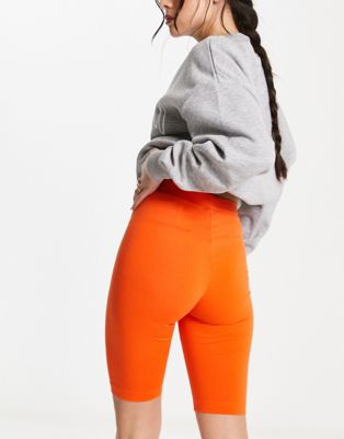 Monki co-ord legging shorts in orange - ASOS Price Checker