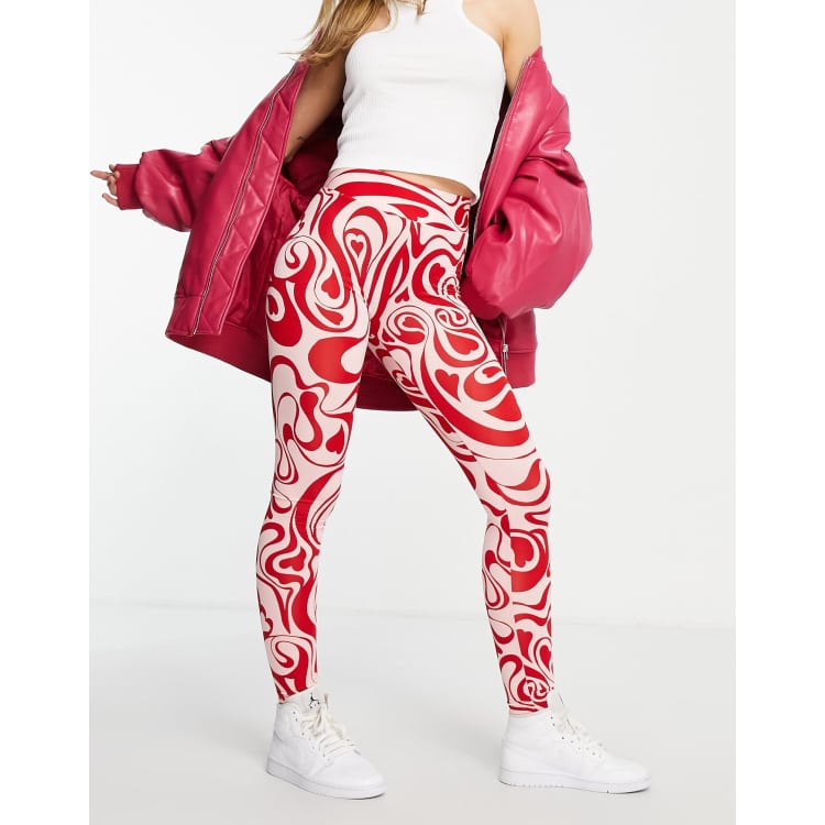 Red and white leggings hotsell