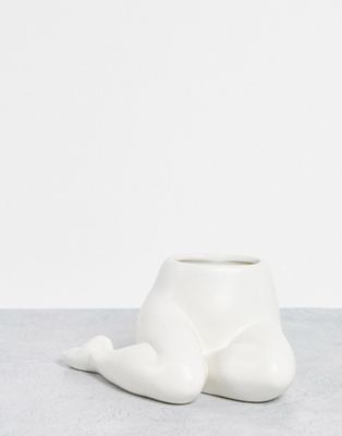 Monki legs vase in cream