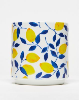 Monki lemon print pot in white