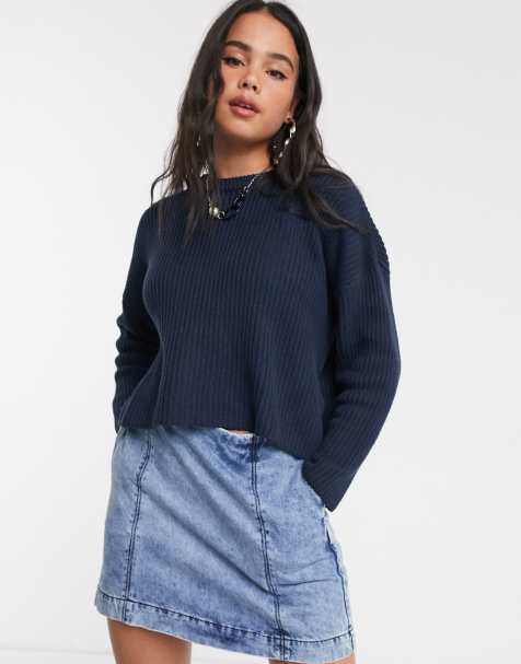 Monki Lene sweater in navy