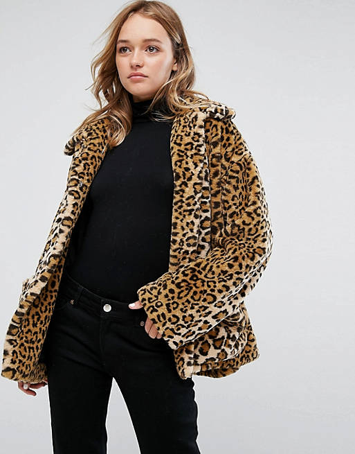 Monki Leopard Faux Fur Jacket | ASOS