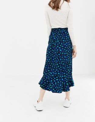 blue leopard print skirt