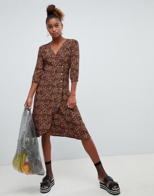 monki leopard print dress