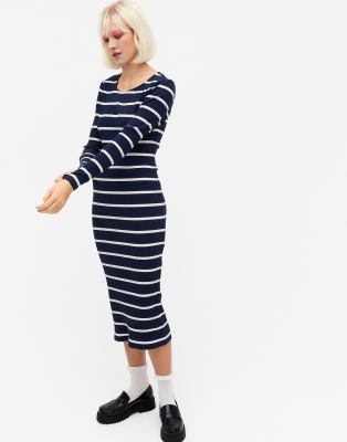 cotton striped maxi dress