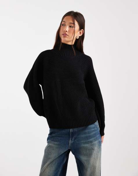 Monki Libby high neck jumper in black - view 2