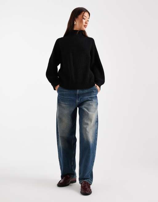 Monki – Libby – Svart tröja med hög krage, 3 av 4