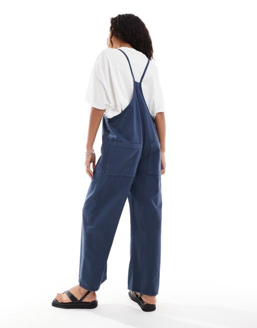Monki - Lichtgewicht denim tuinbroek in blauw, 3 van 4