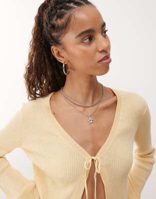 Monki Light Weight Cardigan With Front Tie