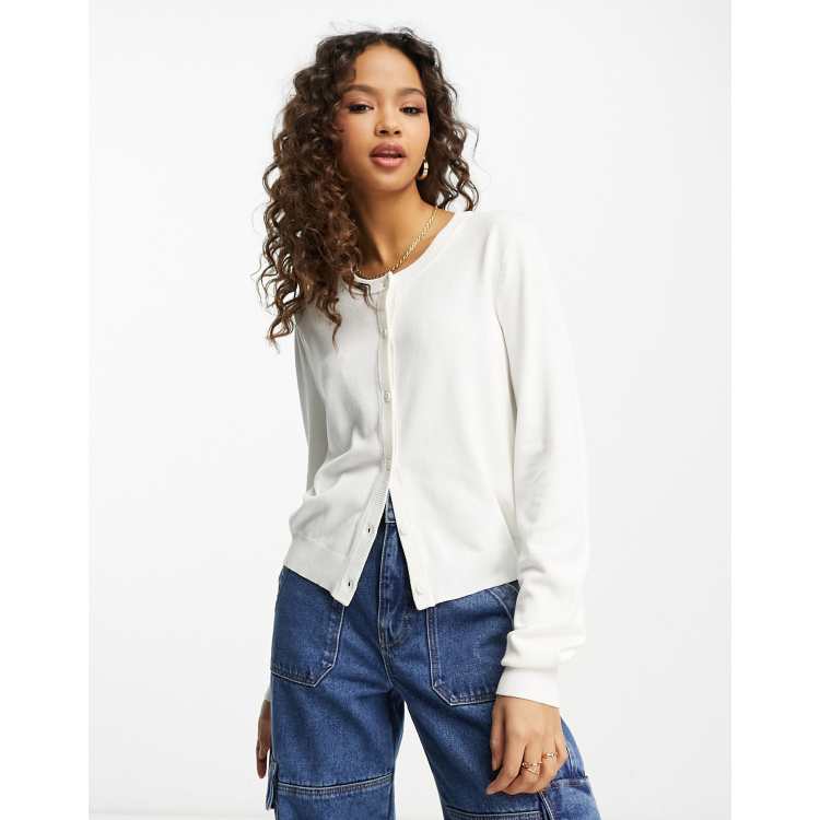 Monki lightweight button up cardigan in white ASOS