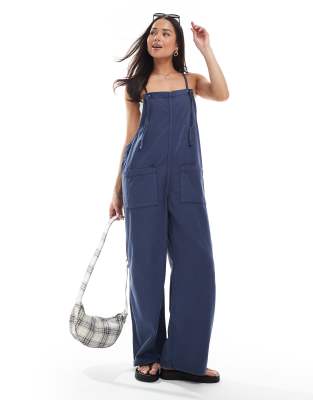 Monki lightweight denim dungarees in blue Sale