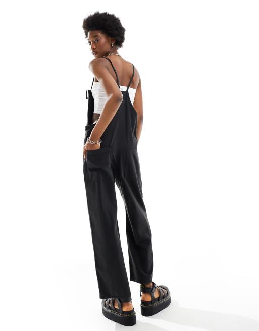 Monki lightweight denim overalls in black | ASOS