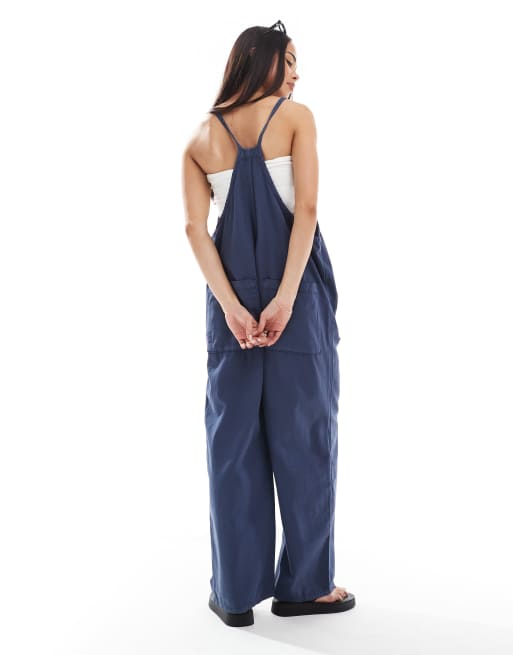 Monki lightweight denim overalls in blue | ASOS
