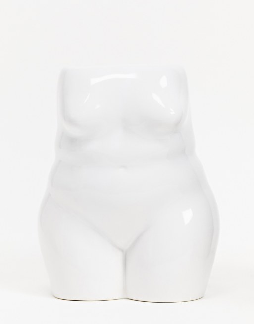 Monki – Linda – Vase in Weiß in Körperform