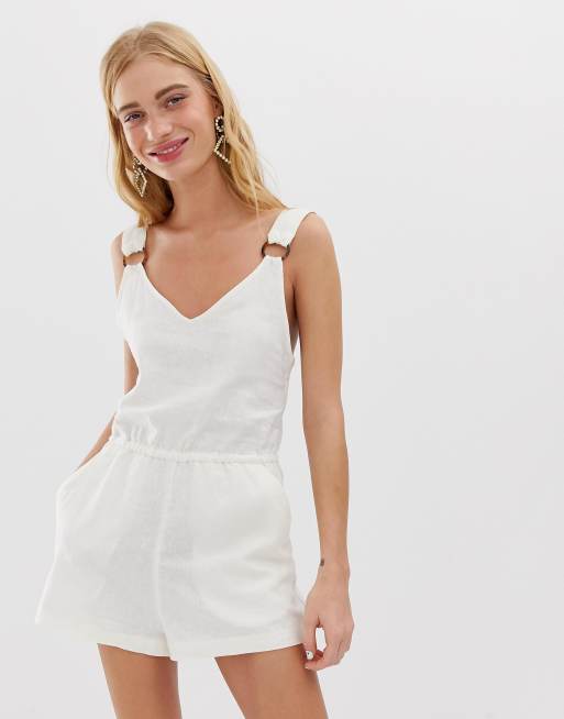 White store linen playsuit