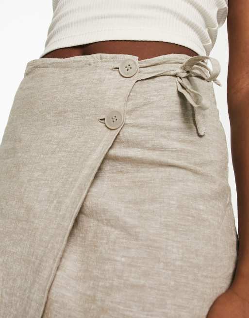 Linen clearance draped skirt