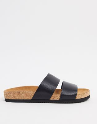 black two strap sandals